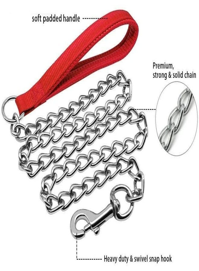 Petlicious & More® (Size - Small, Thickness - 0.75" Inch) Martingale Collar Reflective Choke Collar & Handle Chain No. 10 for Small Dogs (Adjustable 14-20" Inch Neck Size, Color Red) - Image 3